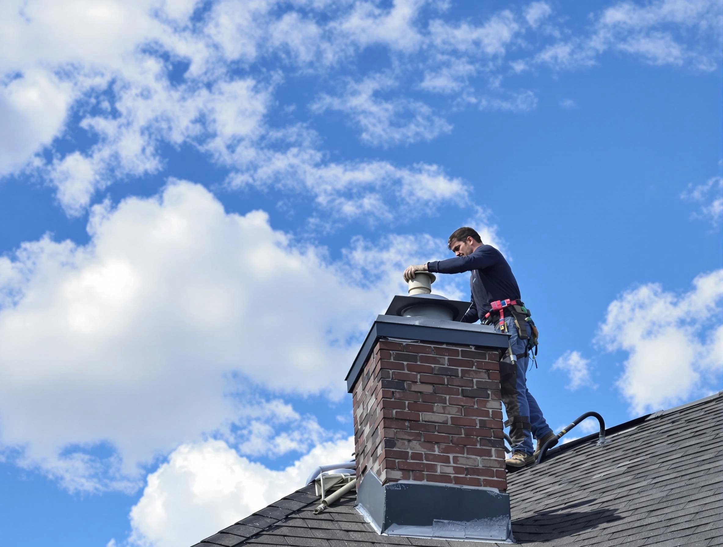 Derby Chimney Sweep installing a sturdy chimney cap in Derby, CO