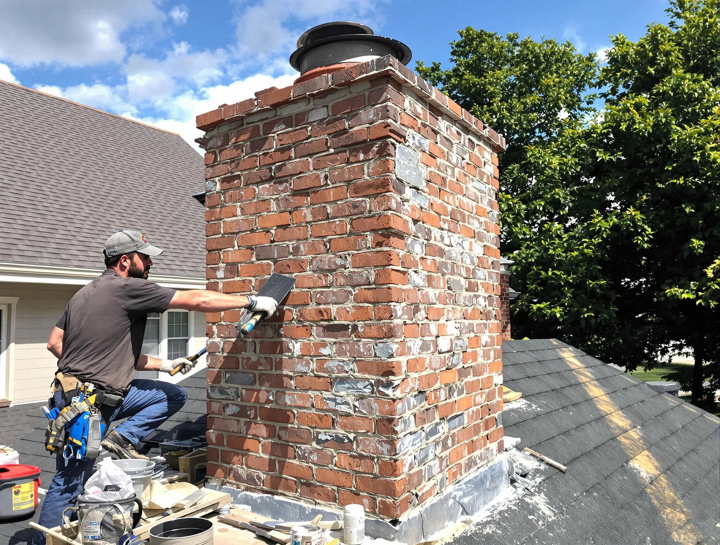 Completed chimney rebuild by Derby Chimney Sweep in Derby, CO