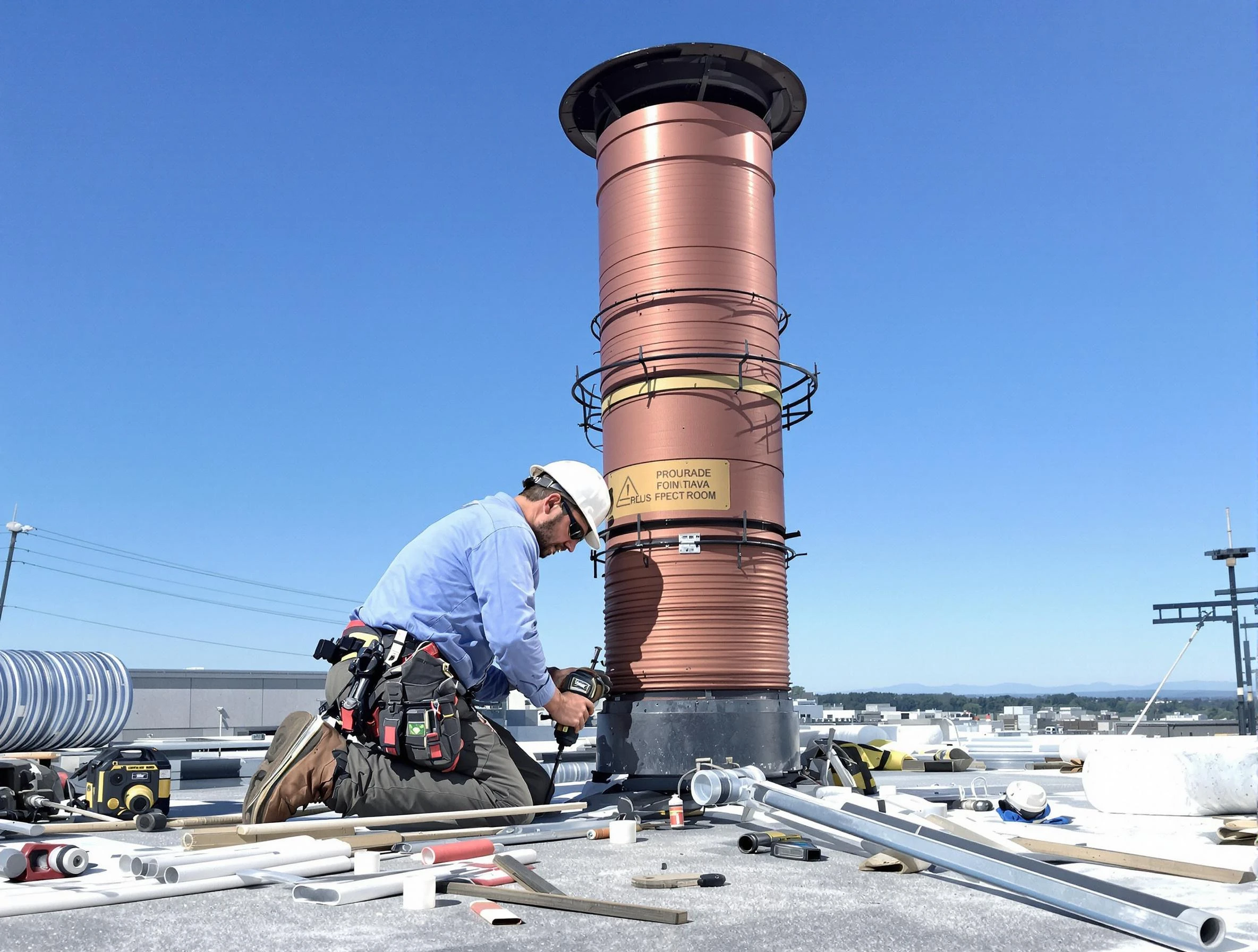 Installed chimney liner by Derby Chimney Sweep in Derby, CO