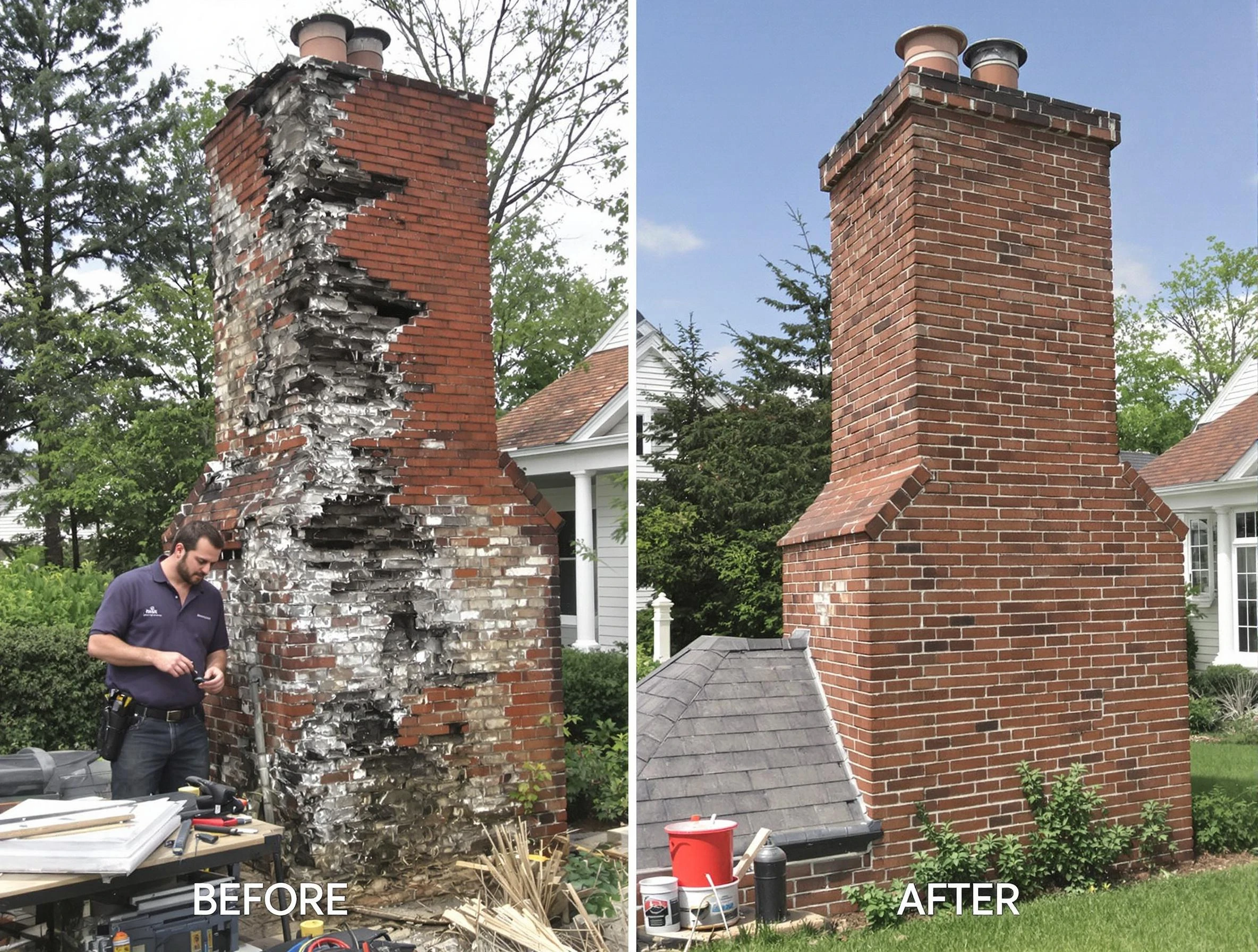 Derby Chimney Sweep performing a full chimney restoration in Derby, CO