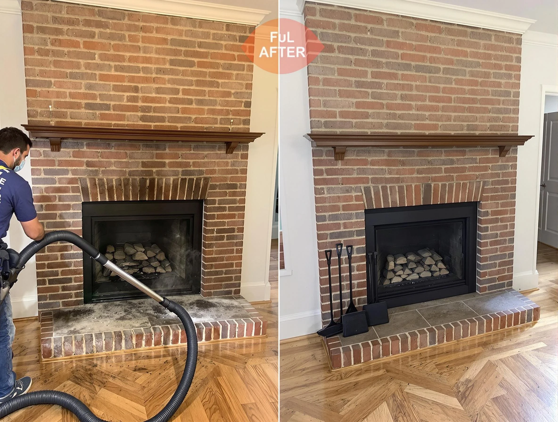 Derby Chimney Sweep carefully sanitizing a fireplace in Derby, CO